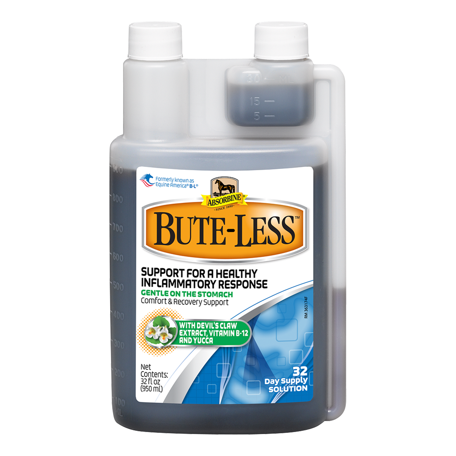 Absorbine Bute-Less Comfort & Recovery Liquid | Horse Inflammation Supplement | 32 oz
