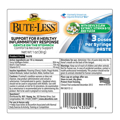 Absorbine Bute-Less Comfort & Recovery Paste | Horse Inflammation Supplement | 30cc