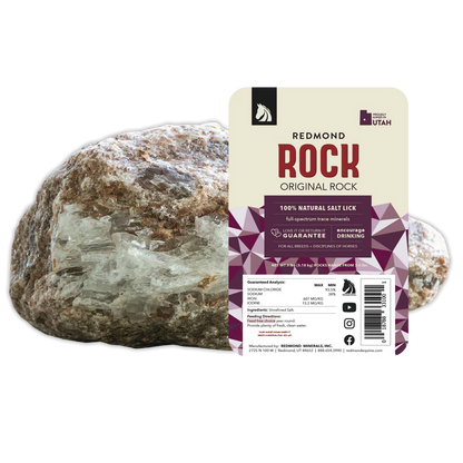 Redmond Rock Natural Horse Salt Lick | Free-Choice Mineral Rock for Hydration & Balance | 7 lb
