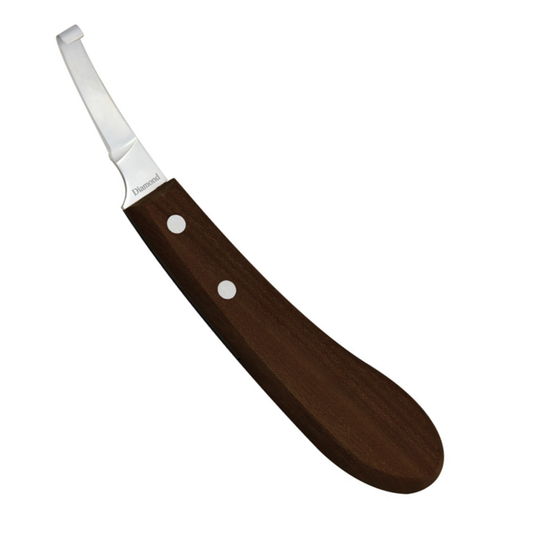 Diamond Farrier Narrow Blade Hoof Knife | Stainless Steel Blade, Hardwood Handle