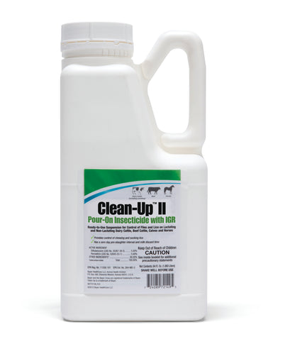 Elanco Clean-Up II Pour-On Insecticide with IGR 1/2 Gallon for Cattle & Horses