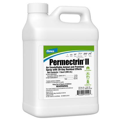 Elanco Permectrin II Insecticide Spray | Fly Lice Mite Tick Control | Livestock & Premises