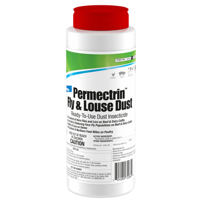 Elanco Permectrin Fly & Louse Dust | Controls Flies, Lice & Mites On Cattle & Poultry | 2 lb.