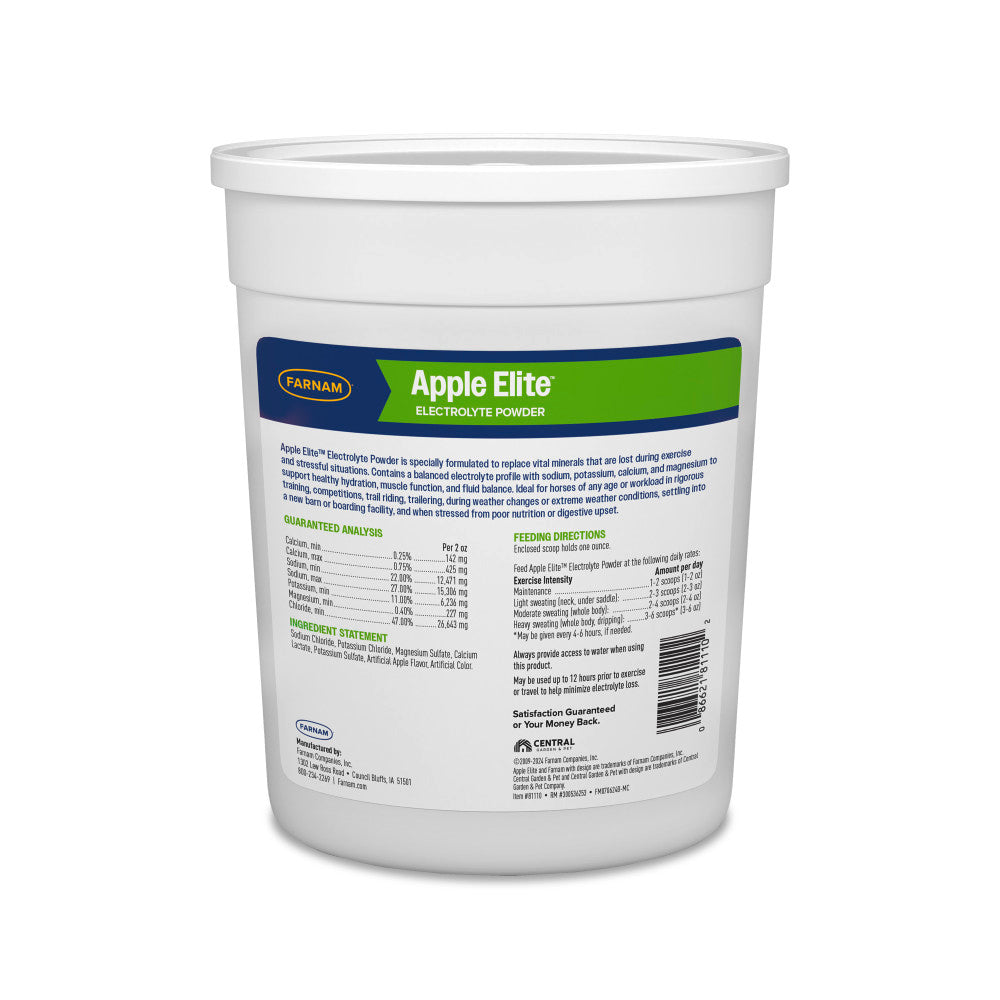 Farnam Apple Elite Electrolytes Powder Apple Flavor Horse Supplement – 5 lb tub