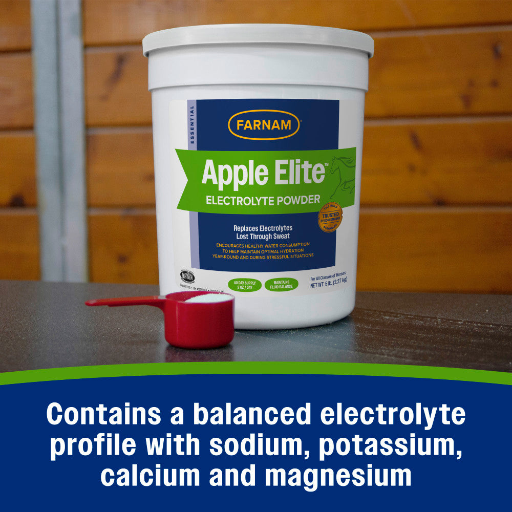 Farnam Apple Elite Electrolytes Powder Apple Flavor Horse Supplement – 5 lb tub