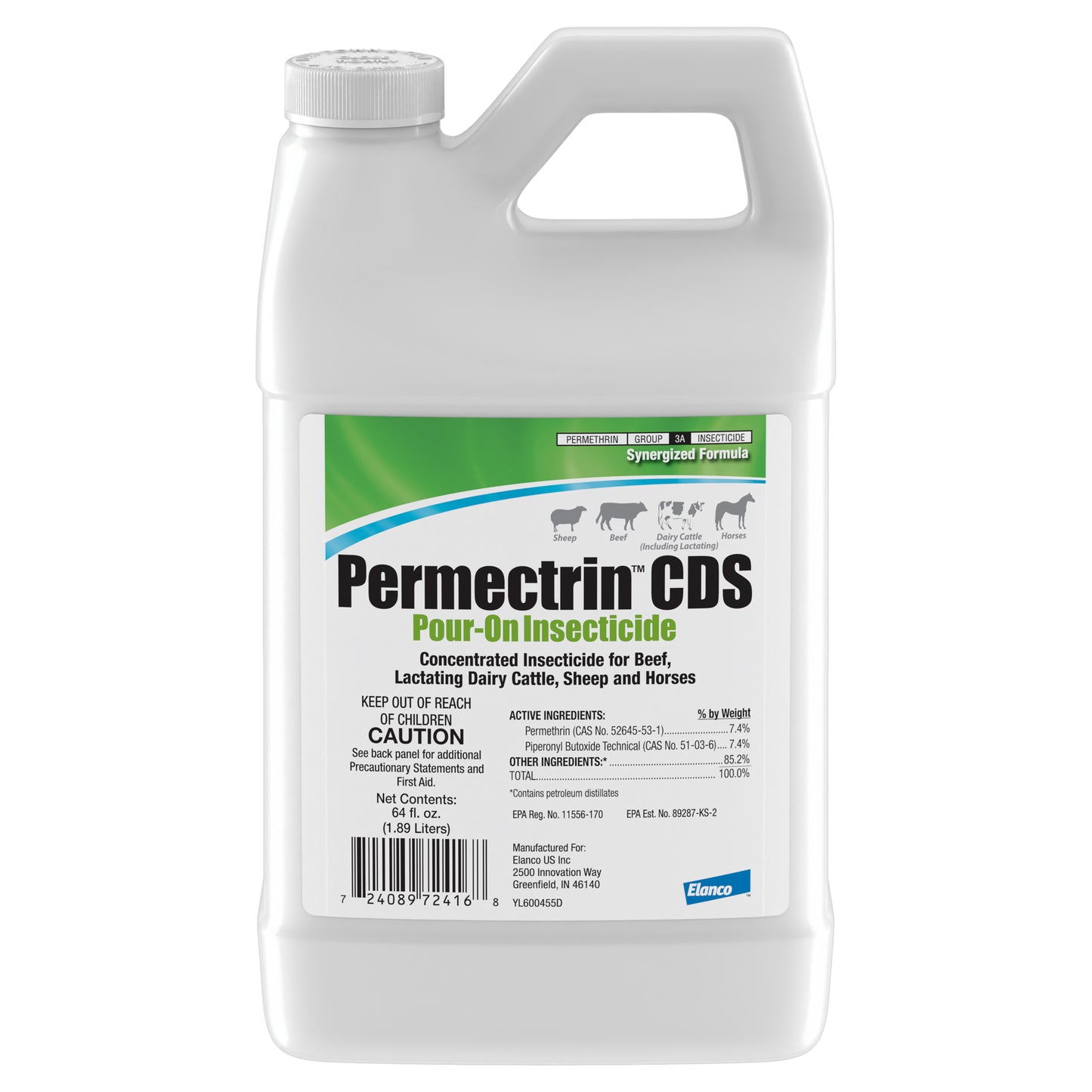 Elanco Permectrin CDS Pour-On or Spray Insecticide for Livestock & Premises Control