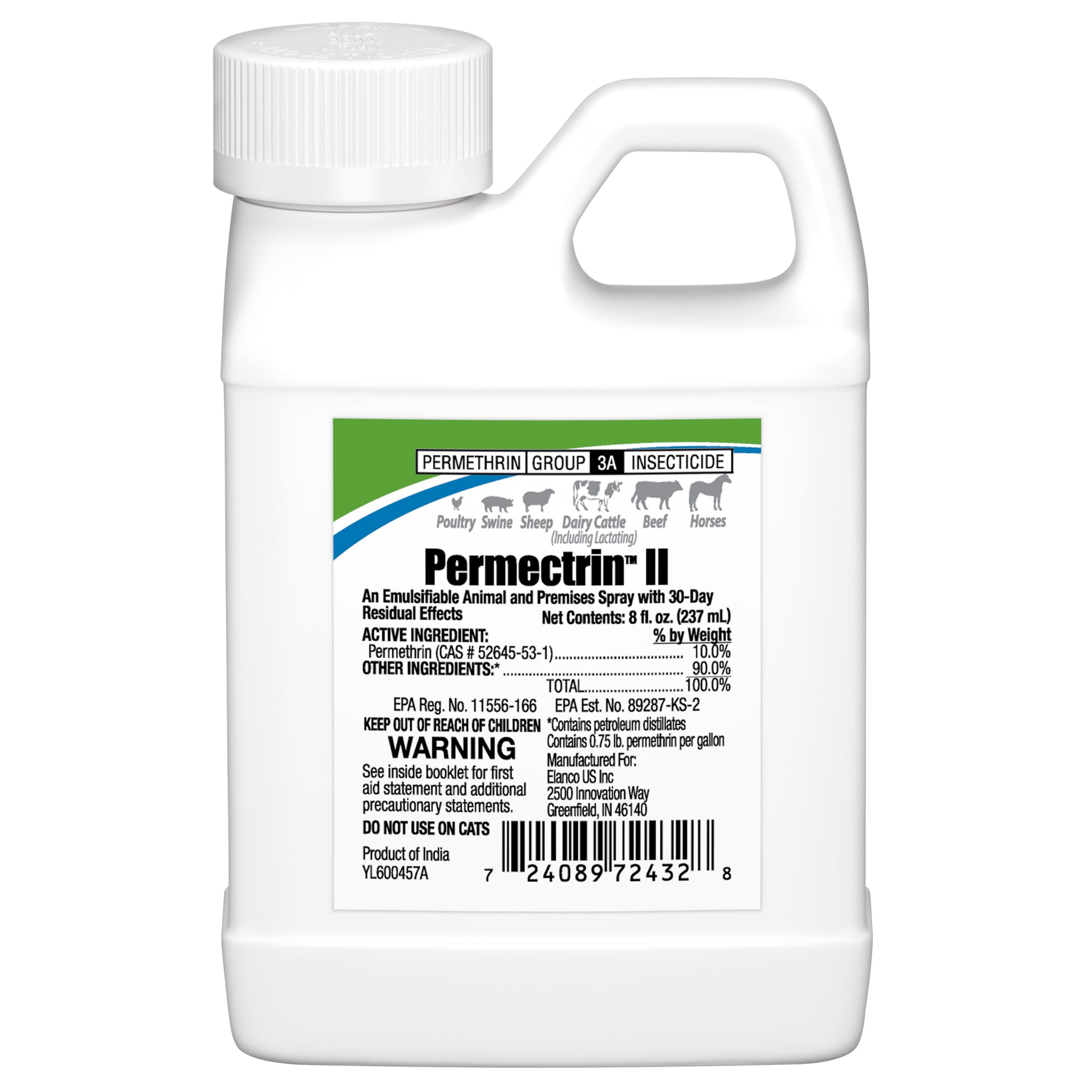 Elanco Permectrin II Insecticide Spray | Fly Lice Mite Tick Control | Livestock & Premises
