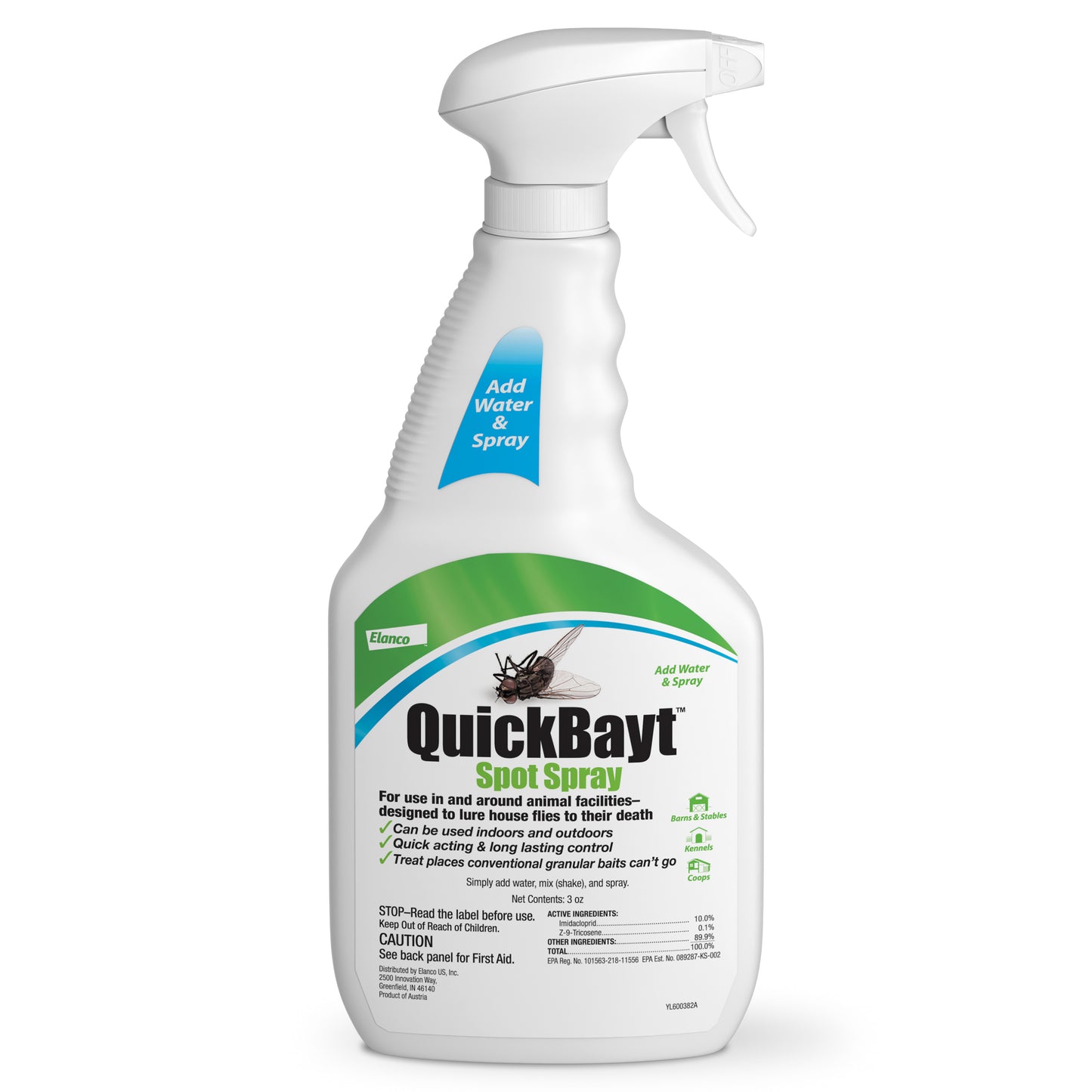 Elanco QuickBayt Spot Spray 3 oz – House Fly Spray with Attractant