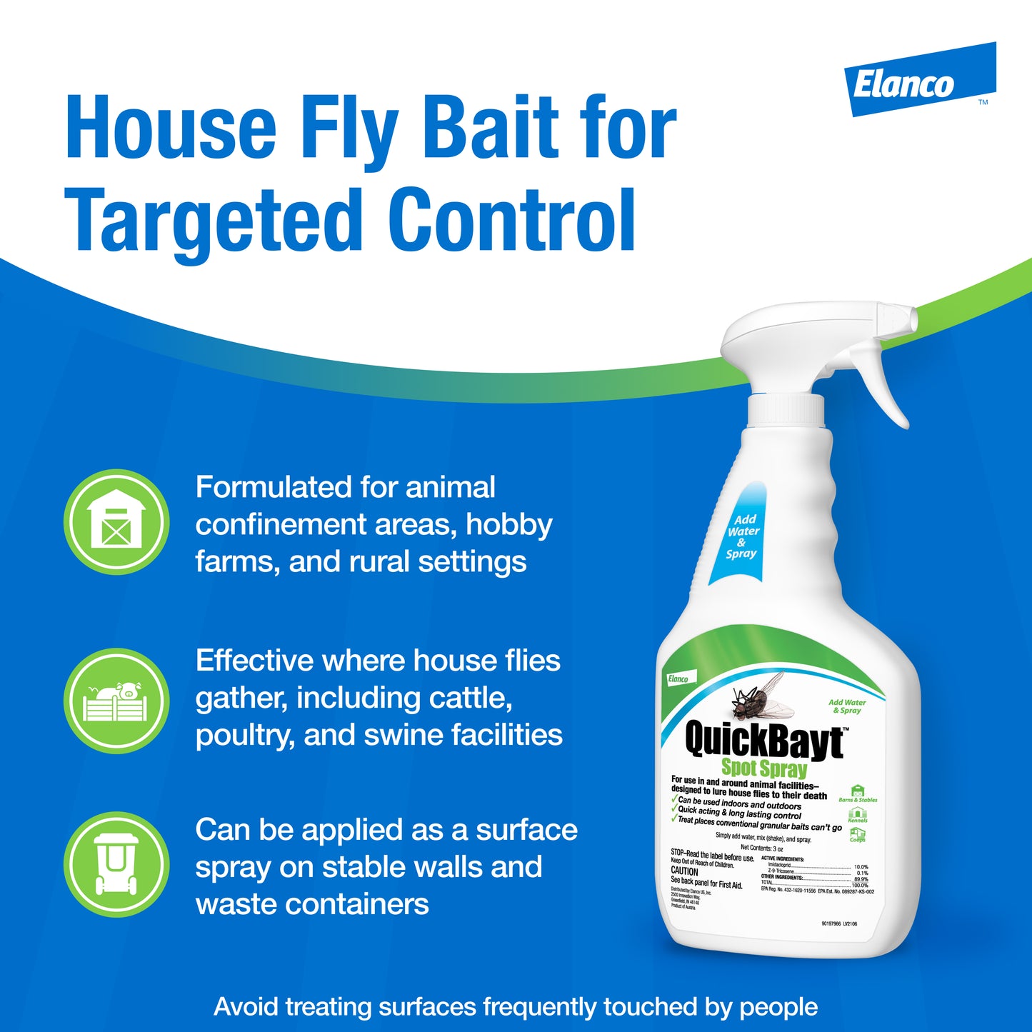 Elanco QuickBayt Spot Spray 3 oz – House Fly Spray with Attractant
