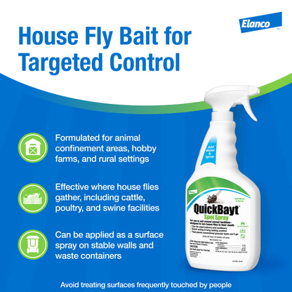 Elanco QuickBayt Spot Spray 3 oz – House Fly Spray with Attractant