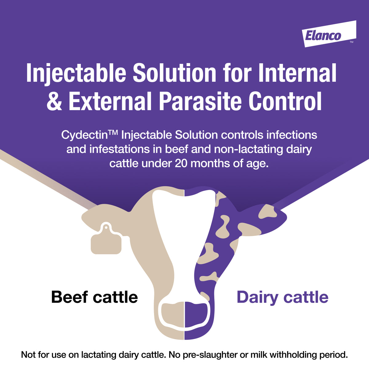 Elanco Cydectin Injectable Cattle Dewormer – Moxidectin, 500 mL