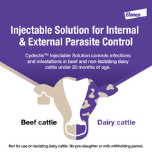 Elanco Cydectin Injectable Cattle Dewormer – Moxidectin, 500 mL