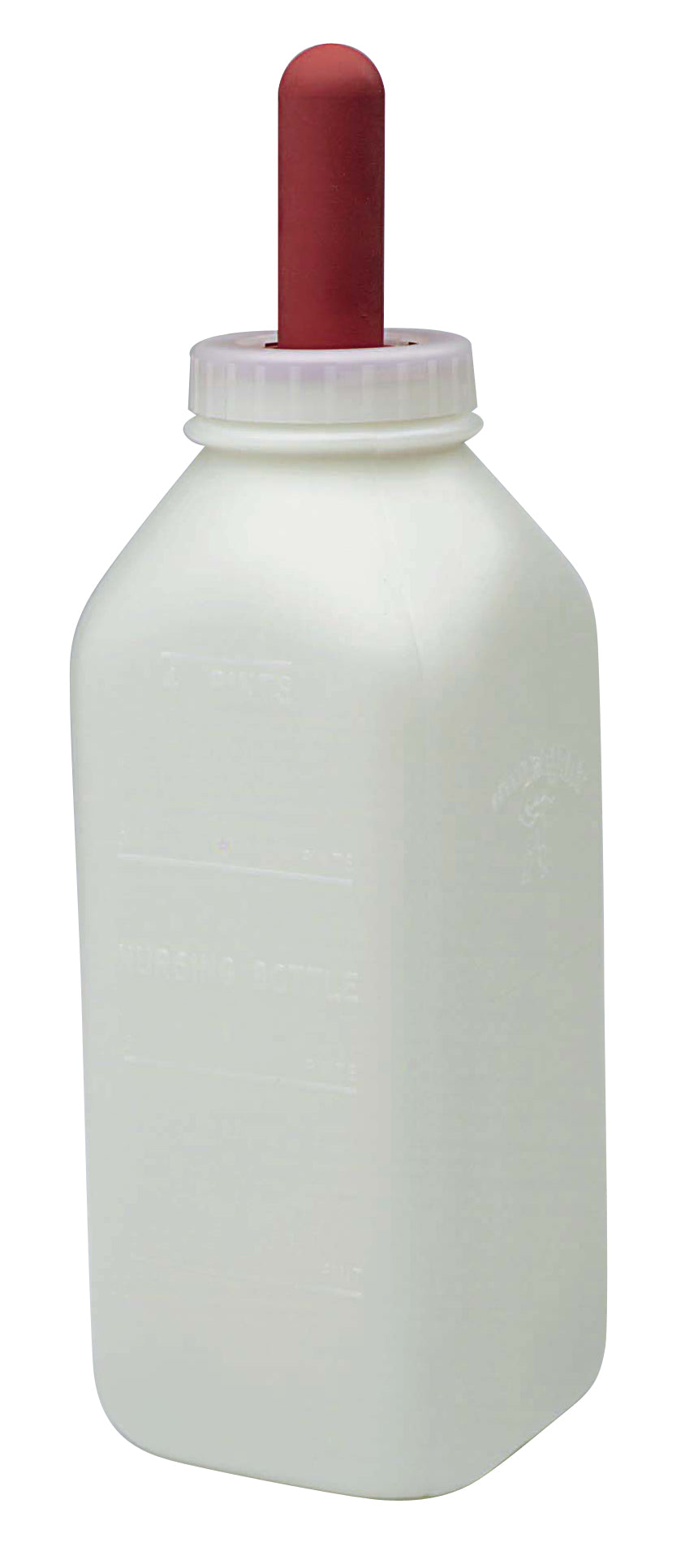 Little Giant Nursing Bottle with Screw-On Nipple | Plastic Calf Feeding Bottle | 2 QT