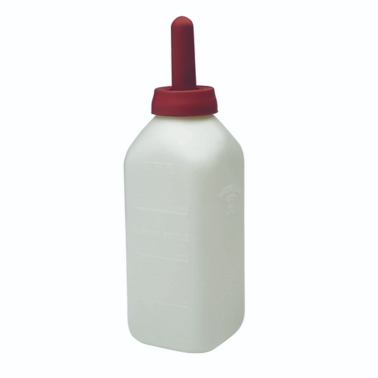 Little Giant Nursing Bottle with Snap-On Nipple | Plastic Calf Feeding Bottle | 2 Qt