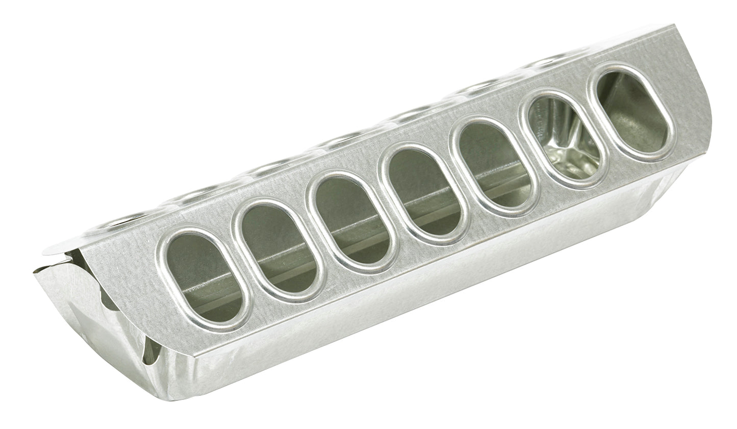 Little Giant Metal Slide-Top Chicken Ground Feeder | Galvanized Steel