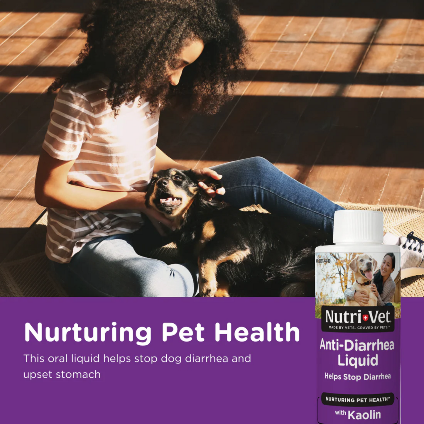 Nutri-Vet Dog Anti-Diarrhea Liquid 4 oz | Kaolin & Pectin Digestive Support