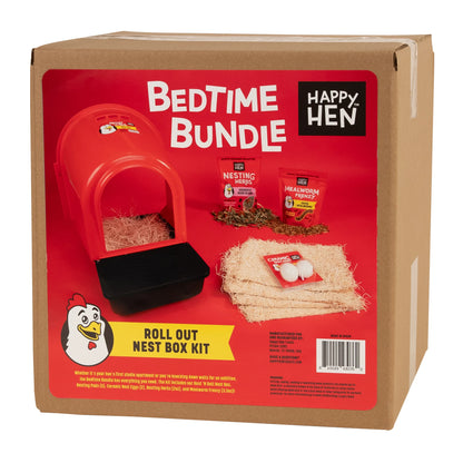 Happy Hen Bedtime Bundle | Laying Hen Starter Kit | Nesting Box, Pads & Treats