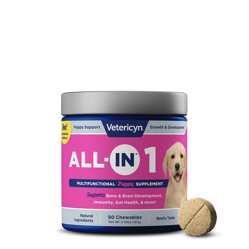 Vetericyn ALL-IN Puppy Supplement | Daily Vitality Chewables with Joint, Digestive & Immune Support | 90 Count
