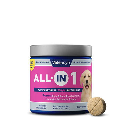 Vetericyn ALL-IN Puppy Supplement | Daily Vitality Chewables with Joint, Digestive & Immune Support | 90 Count