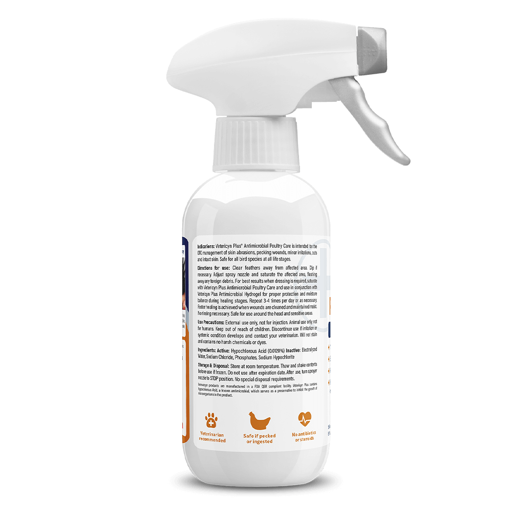 Vetericyn Plus Poultry Care Spray | Wound & Pecking Sore Treatment for Chickens | 8 oz.