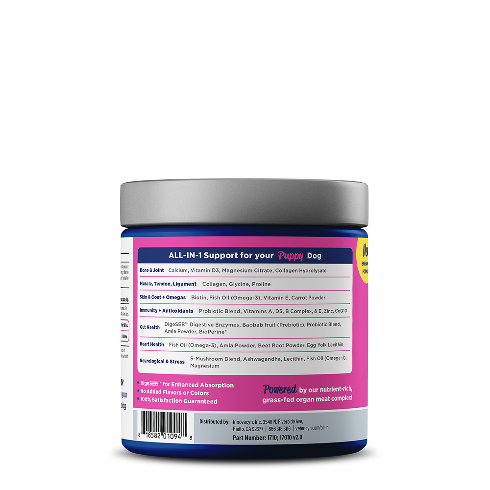 Vetericyn ALL-IN Puppy Supplement | Daily Vitality Chewables with Joint, Digestive & Immune Support | 90 Count