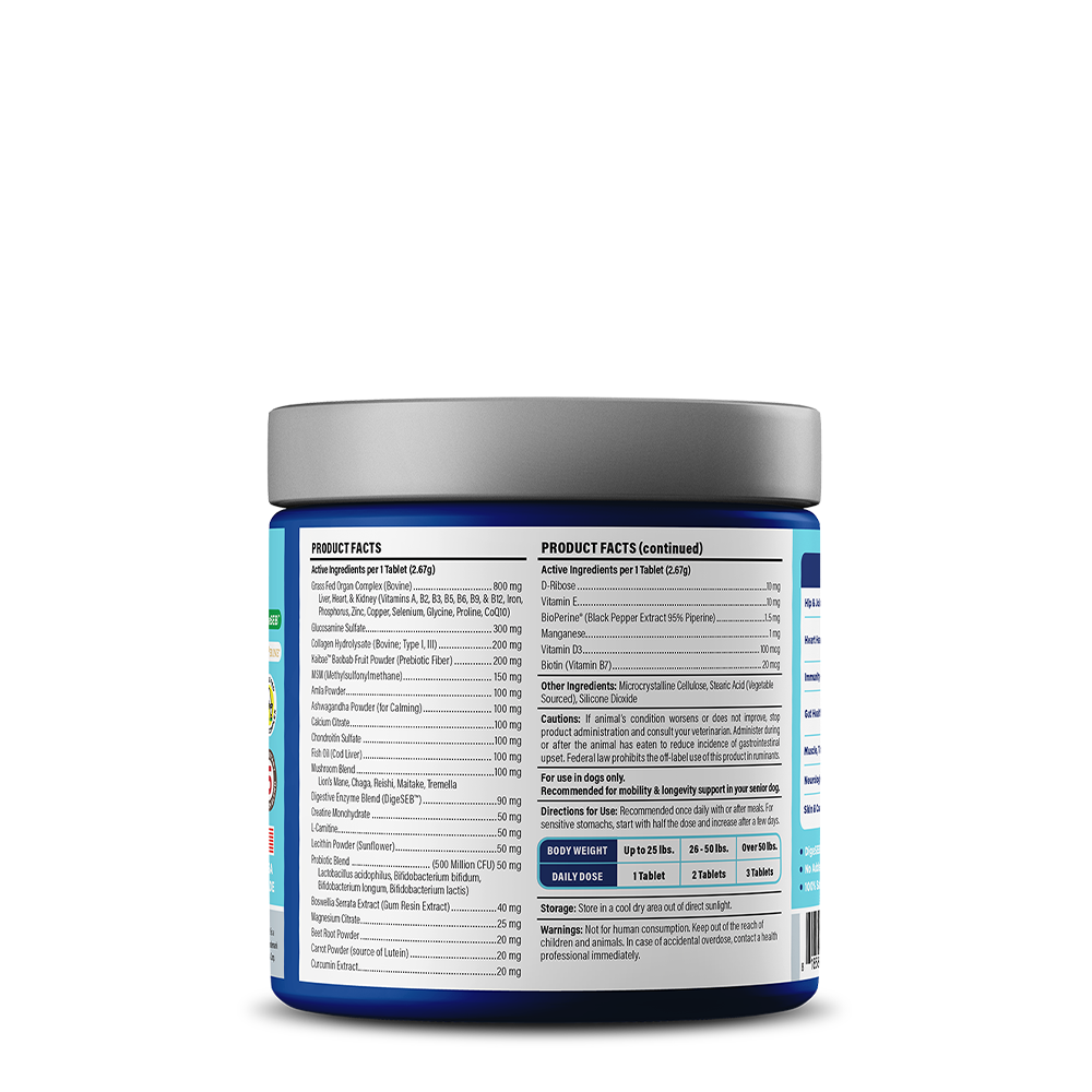 Vetericyn ALL-IN Senior Dog Supplement | Multivitamin with Glucosamine, Chondroitin & Fish Oil | 90 Chewables