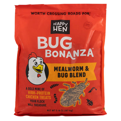 Happy Hen Bug Bonanza | Dried Mealworm & Insect Mix Treat for Chickens