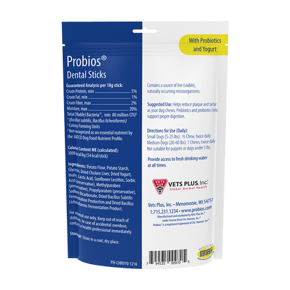 Probios Dental Sticks for Dogs | Fresh Breath & Digestive Support
