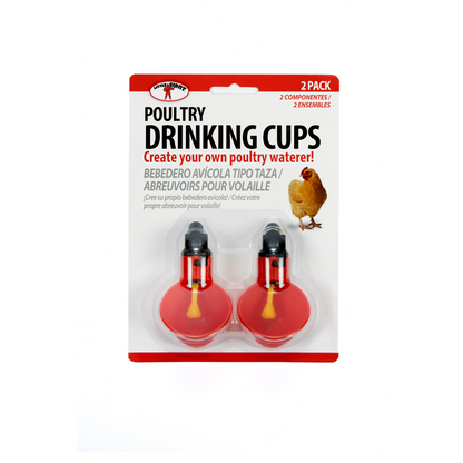 Little Giant Chicken Drinking Cups | Plastic Screw-In Waterer Cups | 2 Pack