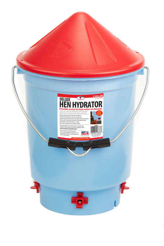 Little Giant Deluxe Hen Hydrator | Poultry Nipple Waterer | UV-Protected Plastic | 3 Gallon 