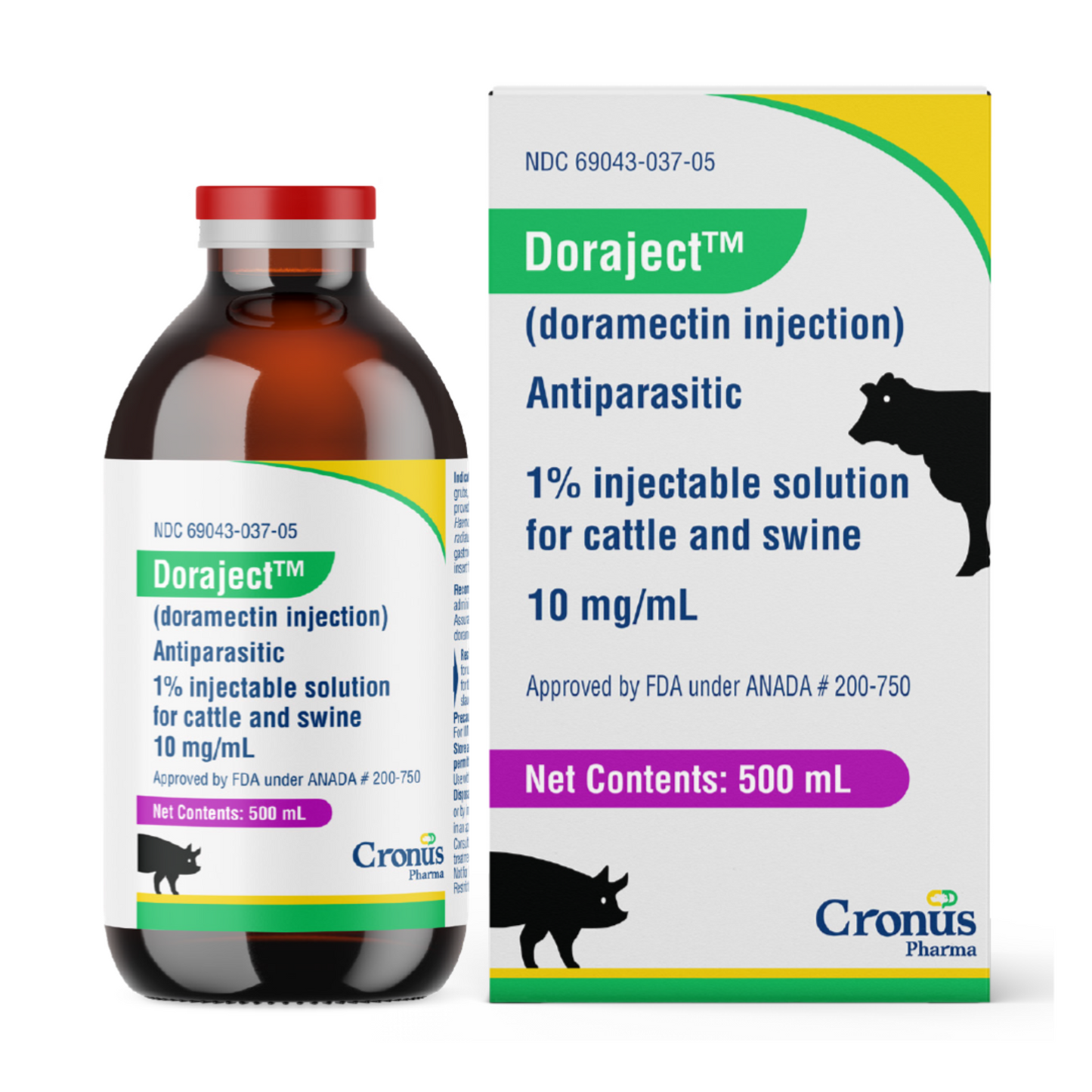 Cronus Doraject Doramectin 1% Injectable 500 mL for Cattle & Swine