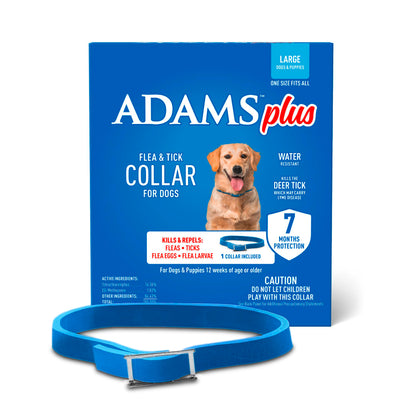 Adams Plus Flea & Tick Collar for Dogs | Water-Resistant | 7-Month Protection