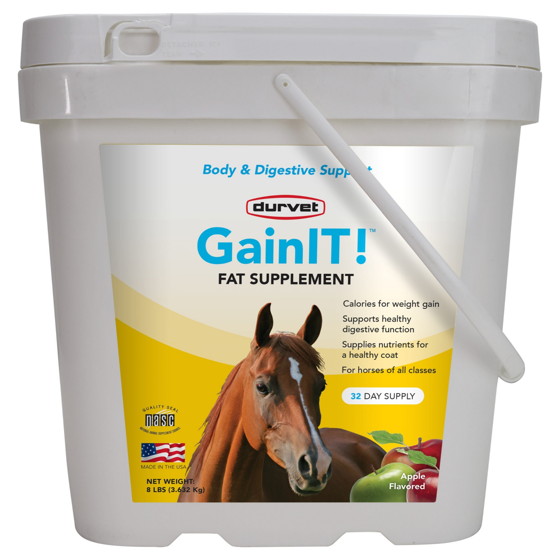 Durvet GainIT! – Horse Weight Gain & Digestive Support 8 lb