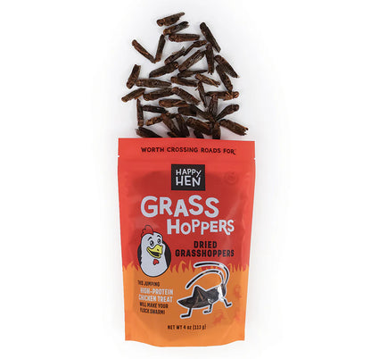Happy Hen Grass Hoppers | All-Natural Dried Grasshoppers for Chickens | 4 oz Bag