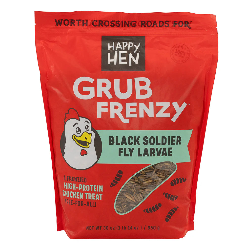 Happy Hen Grub Frenzy | Black Soldier Fly Larvae Treat for Chickens