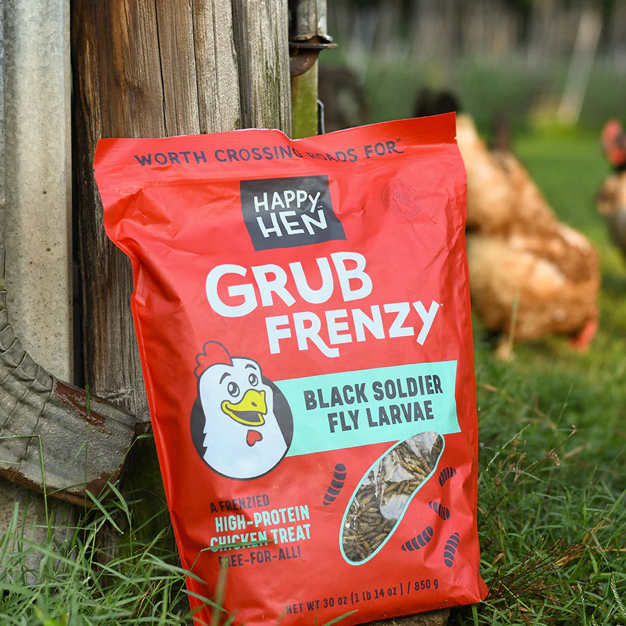 Happy Hen Grub Frenzy | Black Soldier Fly Larvae Treat for Chickens