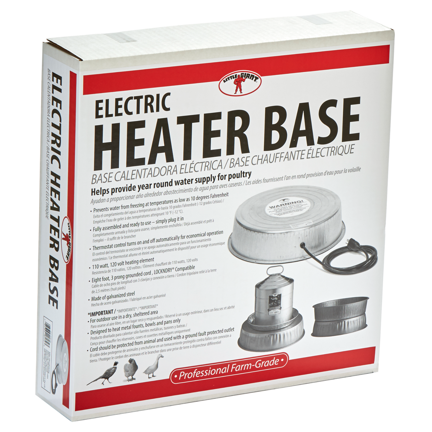 Little Giant Water Heater Base 110W | Galvanized Steel Poultry & Pet Waterer Accessory