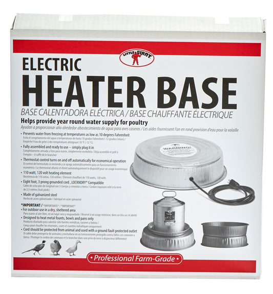 Little Giant Water Heater Base 110W | Galvanized Steel Poultry & Pet Waterer Accessory