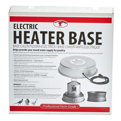 Little Giant Water Heater Base 110W | Galvanized Steel Poultry & Pet Waterer Accessory