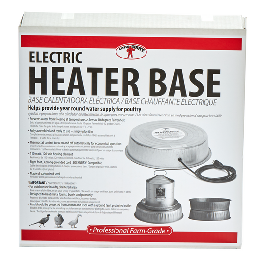 Little Giant Water Heater Base 110W | Galvanized Steel Poultry & Pet Waterer Accessory