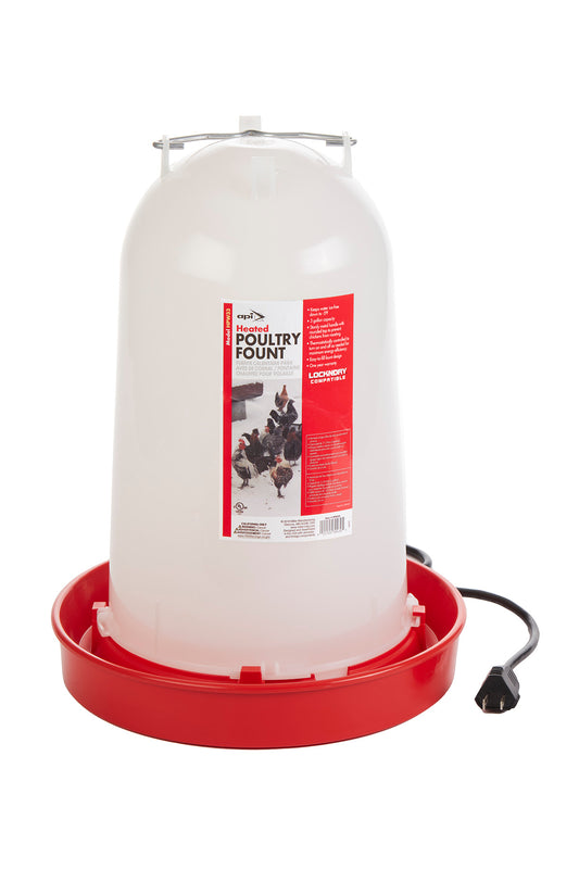 API Heated Chicken Waterer | Thermostatically-Controlled Poultry Waterer | 3 Gallon