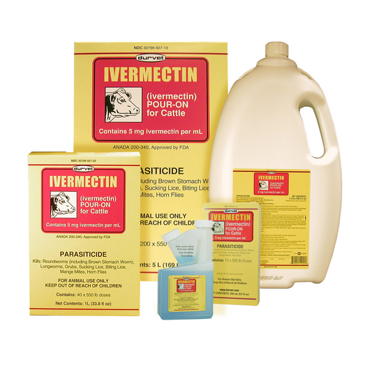 Durvet Ivermectin Pour-On for Cattle | Dewormer & Parasite Control