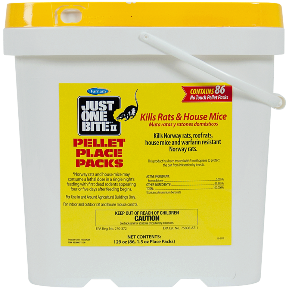 Just One Bite II Place Packs | Pellet Rodent Bait | 86 Packs - 8 lb