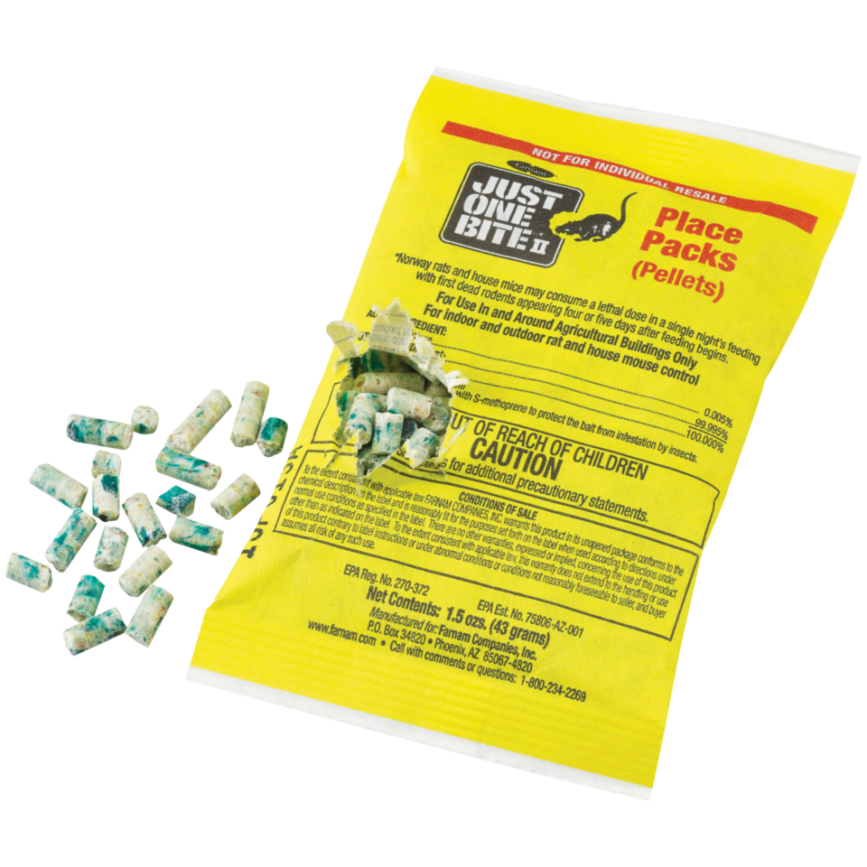 Just One Bite II Place Packs | Pellet Rodent Bait | 86 Packs - 8 lb