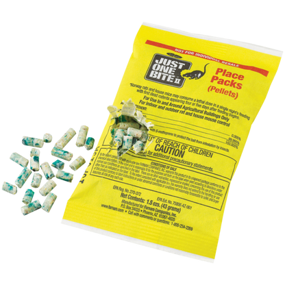Just One Bite II Place Packs | Pellet Rodent Bait | 86 Packs - 8 lb