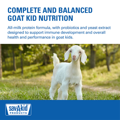 Sav-A-Kid Milk Replacer | 23% Protein & 26% Fat Nutrition for Goat Kids | 8 lb Pouch