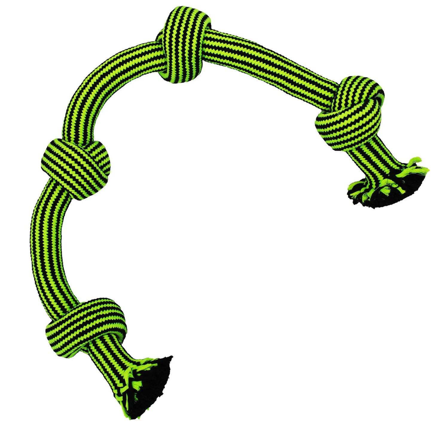 Jolly Pets Knot-N-Chew Rope Dog Toy | Cleans Teeth & Reduces Stress | Green & Black