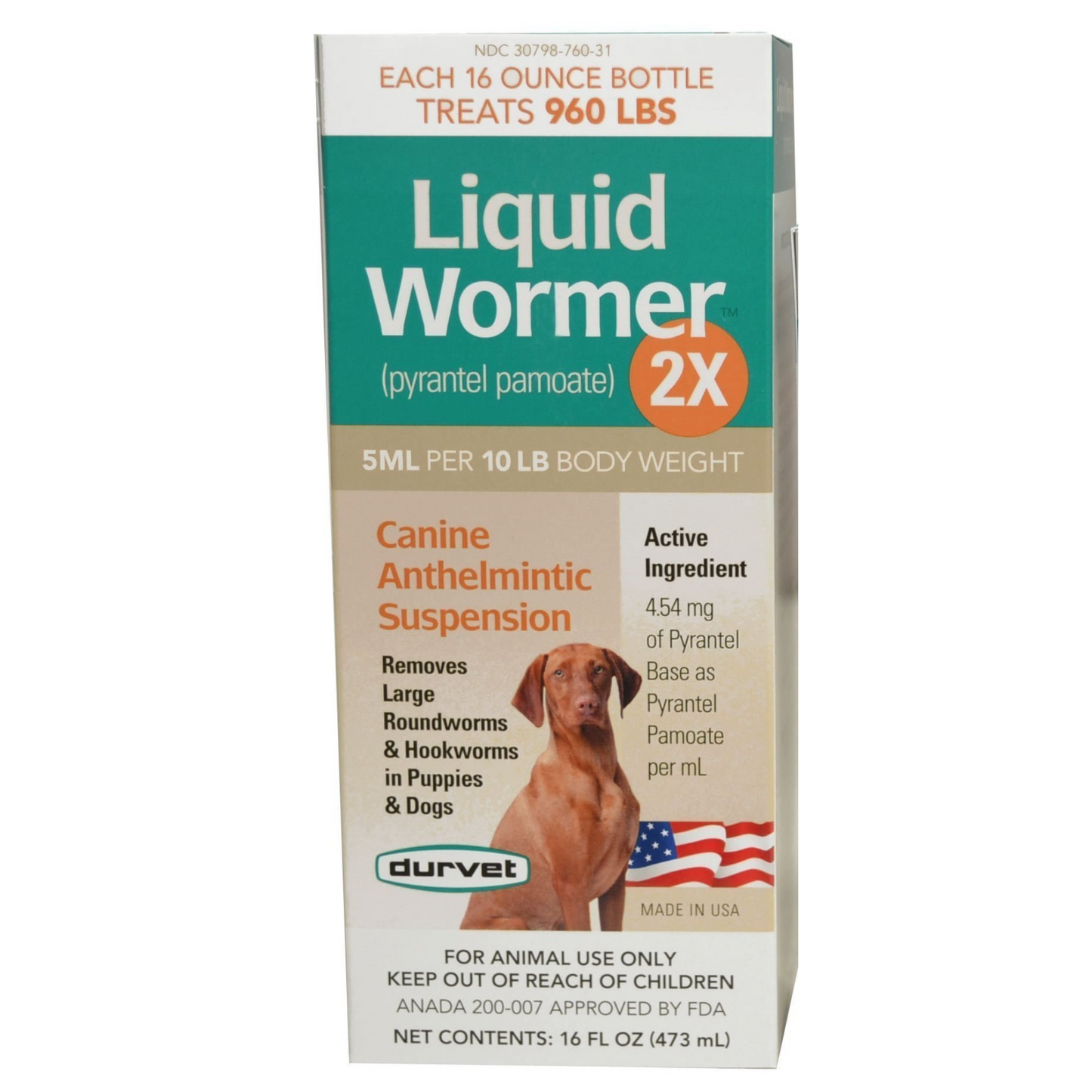 Durvet Liquid Wormer 2X | Puppy & Dog Roundworm & Hookworm Treatment