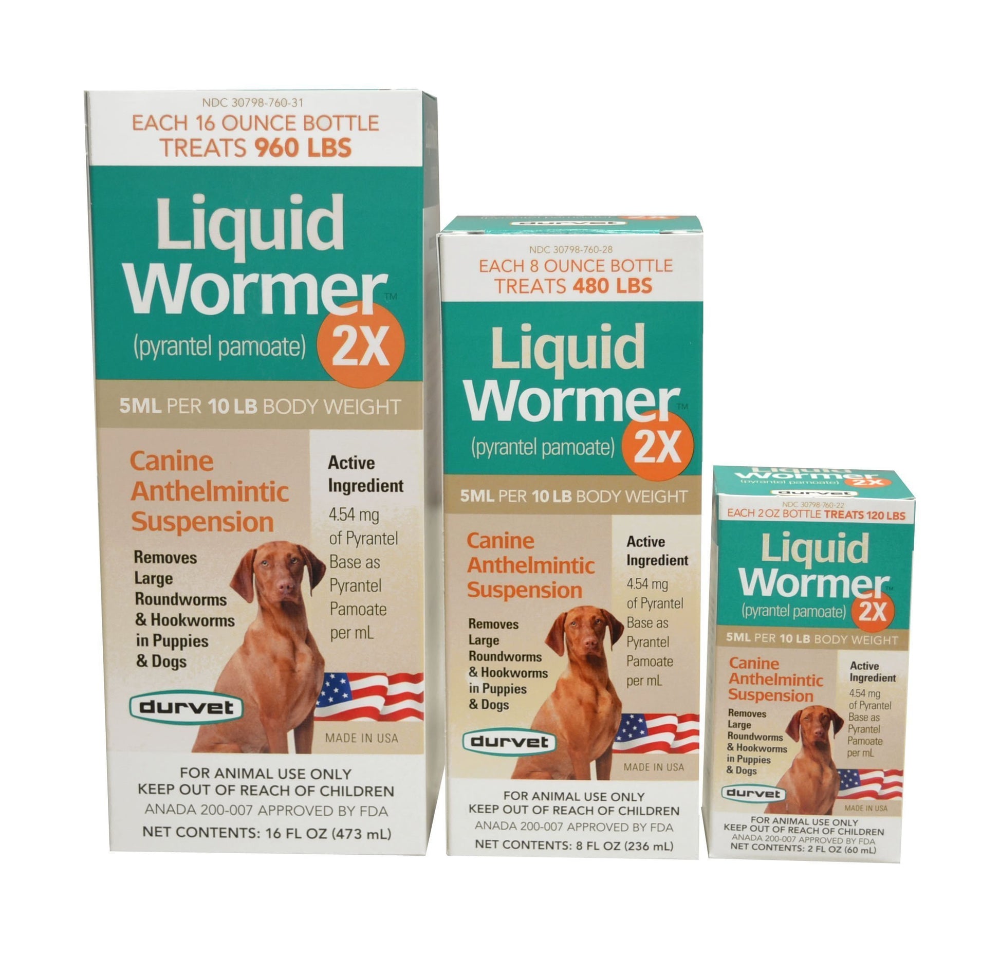 Durvet Liquid Wormer 2X | Puppy & Dog Roundworm & Hookworm Treatment