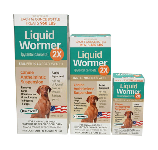 Durvet Liquid Wormer 2X | Puppy & Dog Roundworm & Hookworm Treatment
